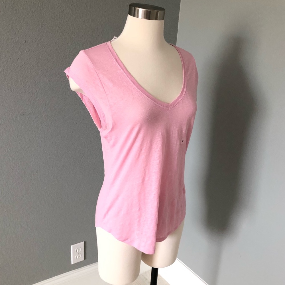 NWT Express Pink V-Neck Linen Tank T-Shirt - Picture 14 of 16